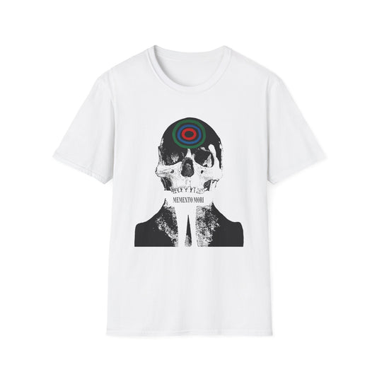 polish movie poster for alfred hitchcock's vertigo with memento mori tshirt