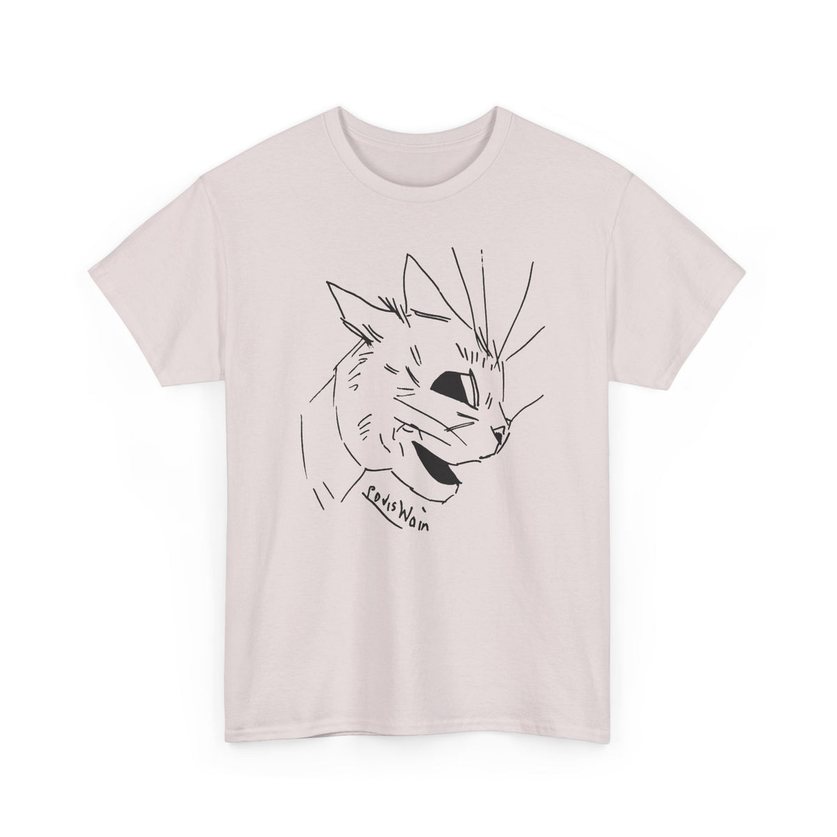 louis wain cubist style cat sketch tshirt