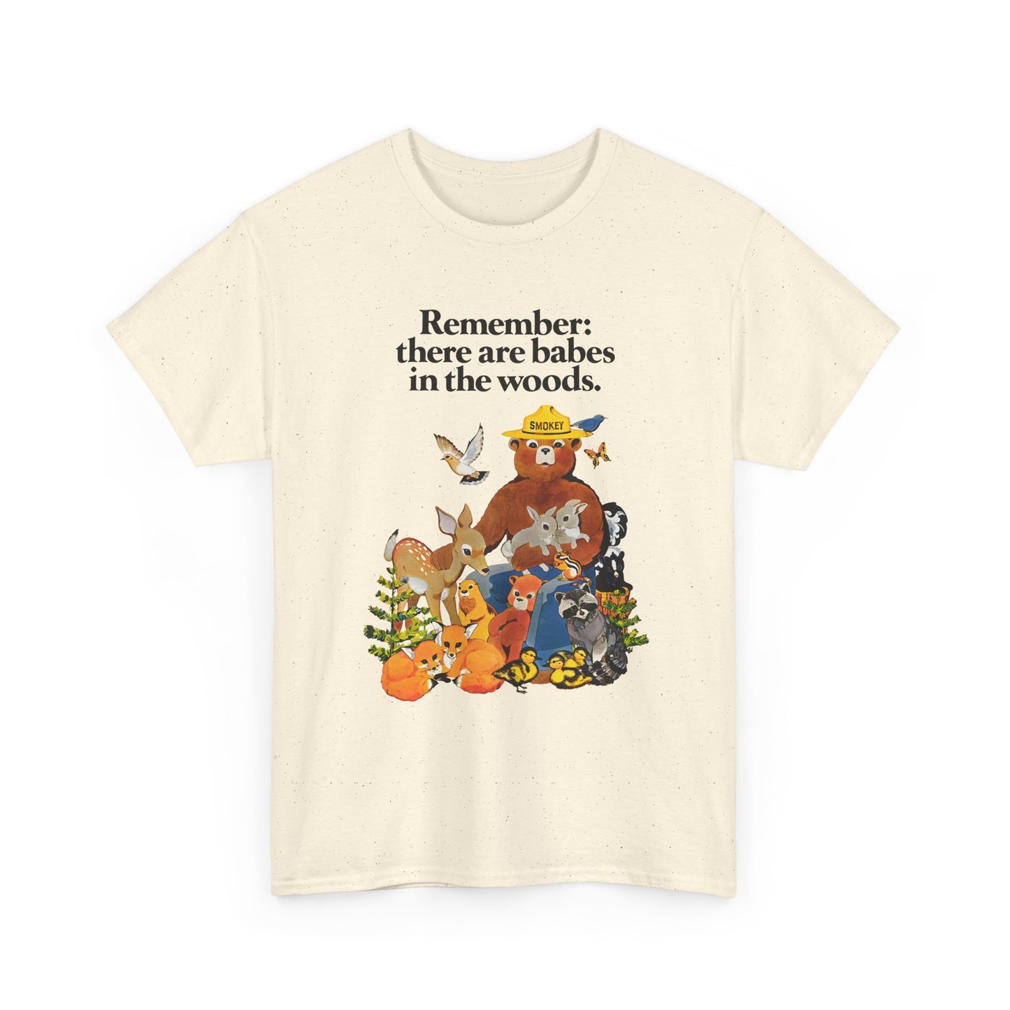 vintage smokey the bear babes in the woods reproduction tshirt