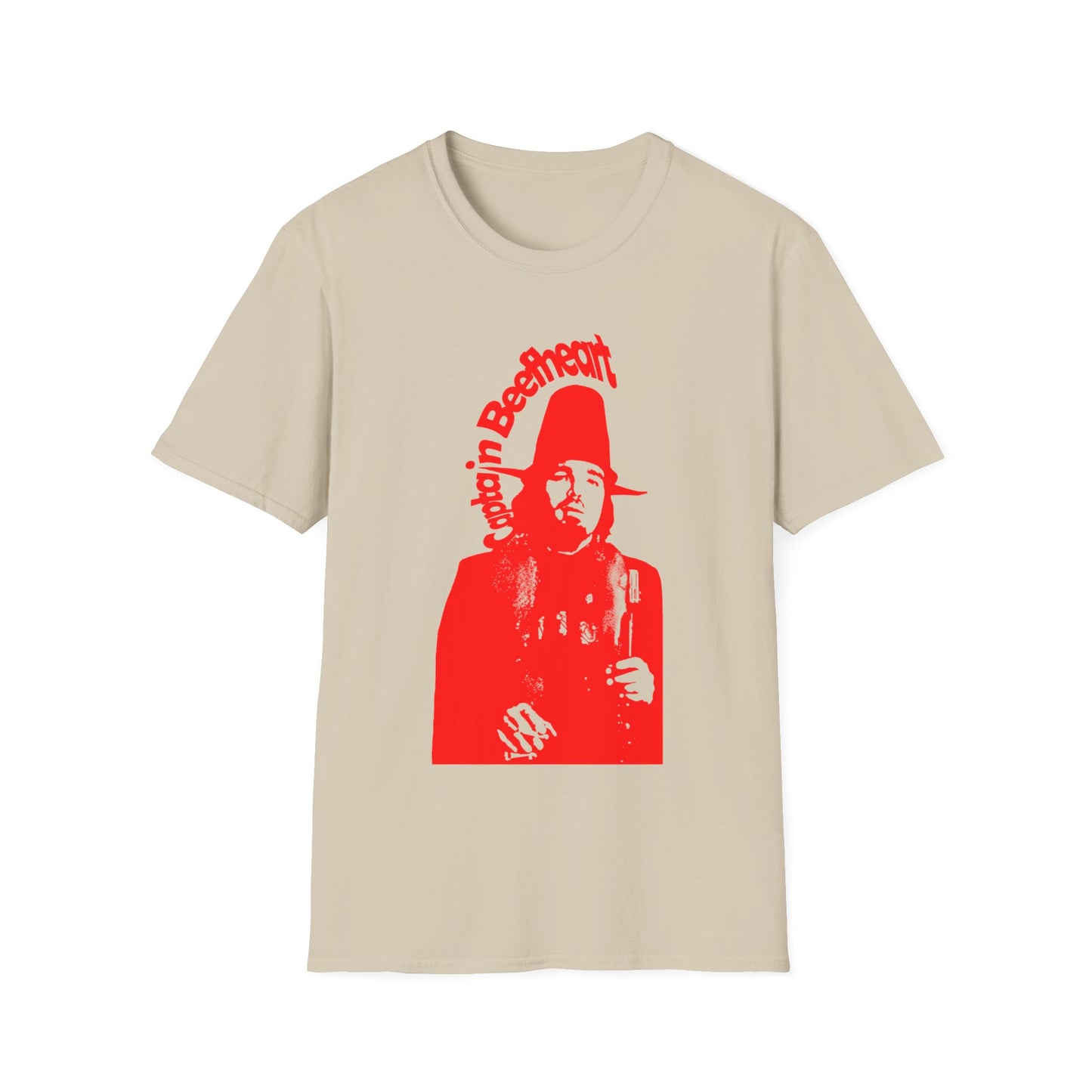 captain beefheart stencil in red tshirt