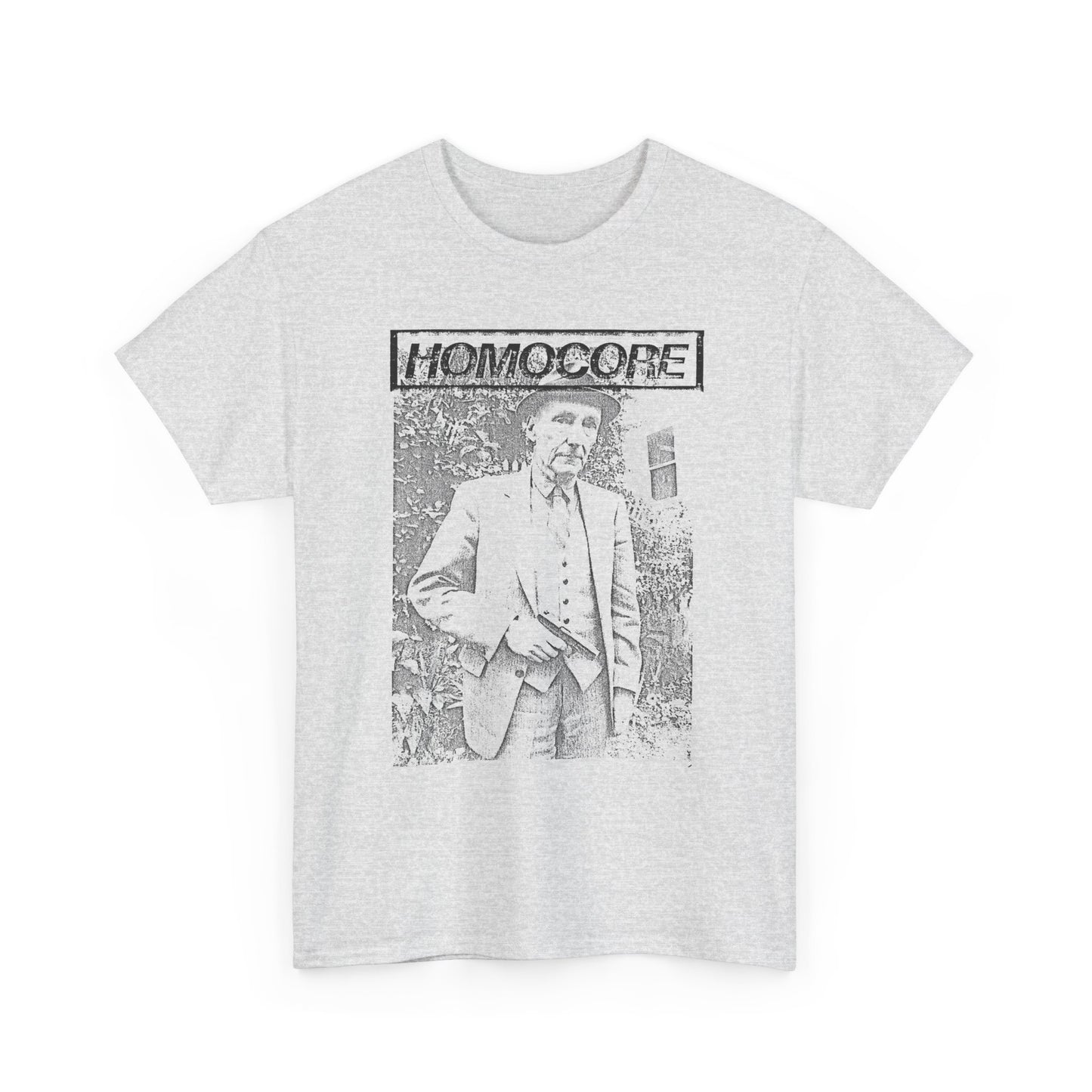 1988 homocore zine cover with william burroughs custom edit tshirt