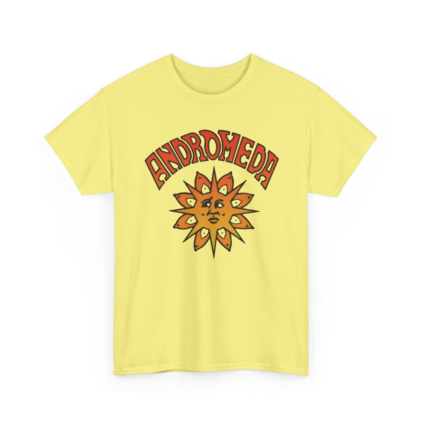 1960s english psychedelic rock band andromeda orange variant tshirt