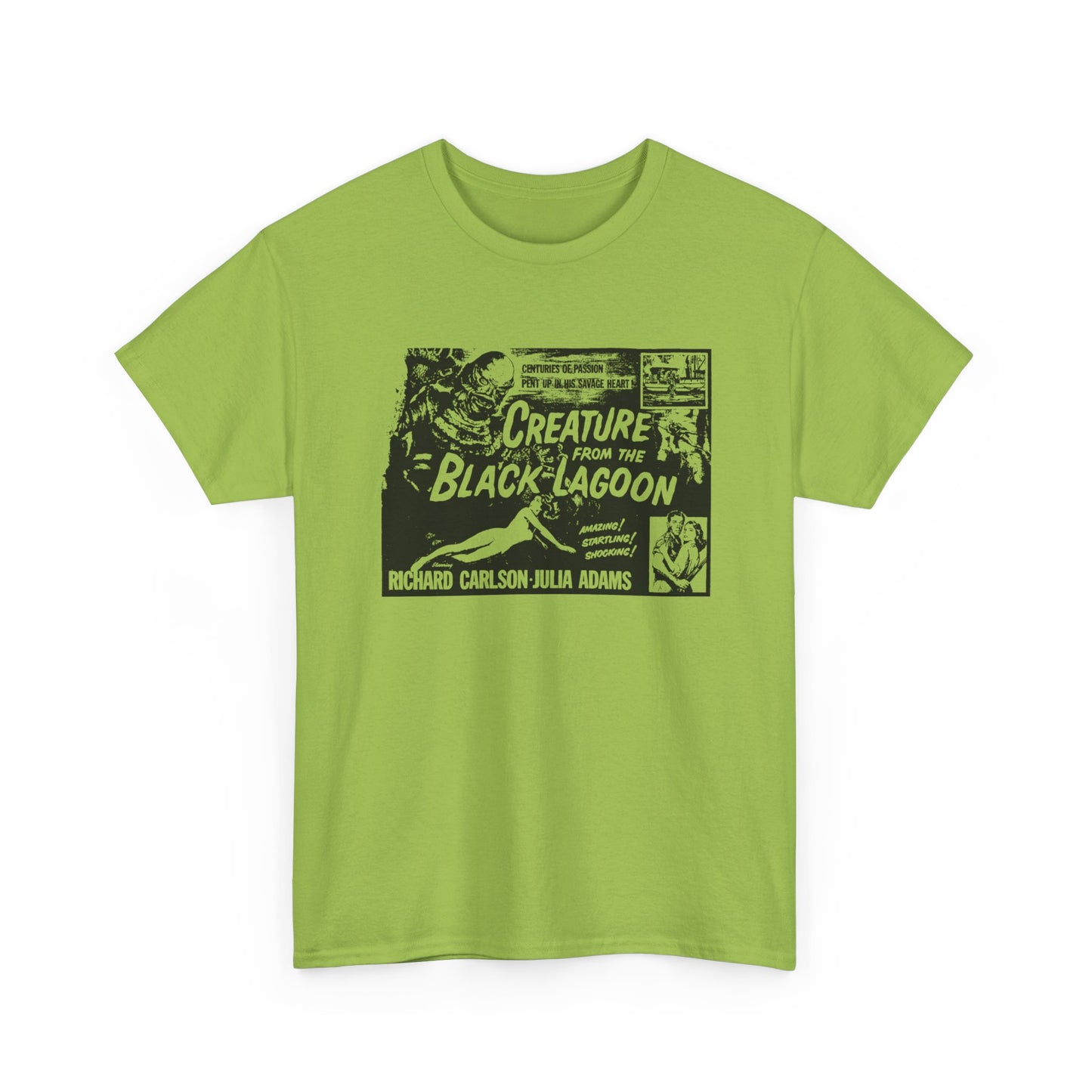 creature from the black lagoon 1954 movie poster stencil style fan art tshirt