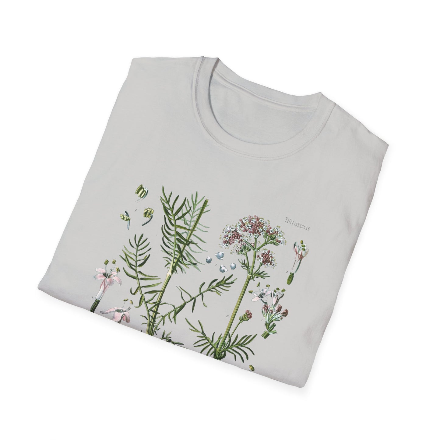 1887 valerian herb valeriana officinalis botanical print from kohler's plants by hermann adolph kohler tshirt