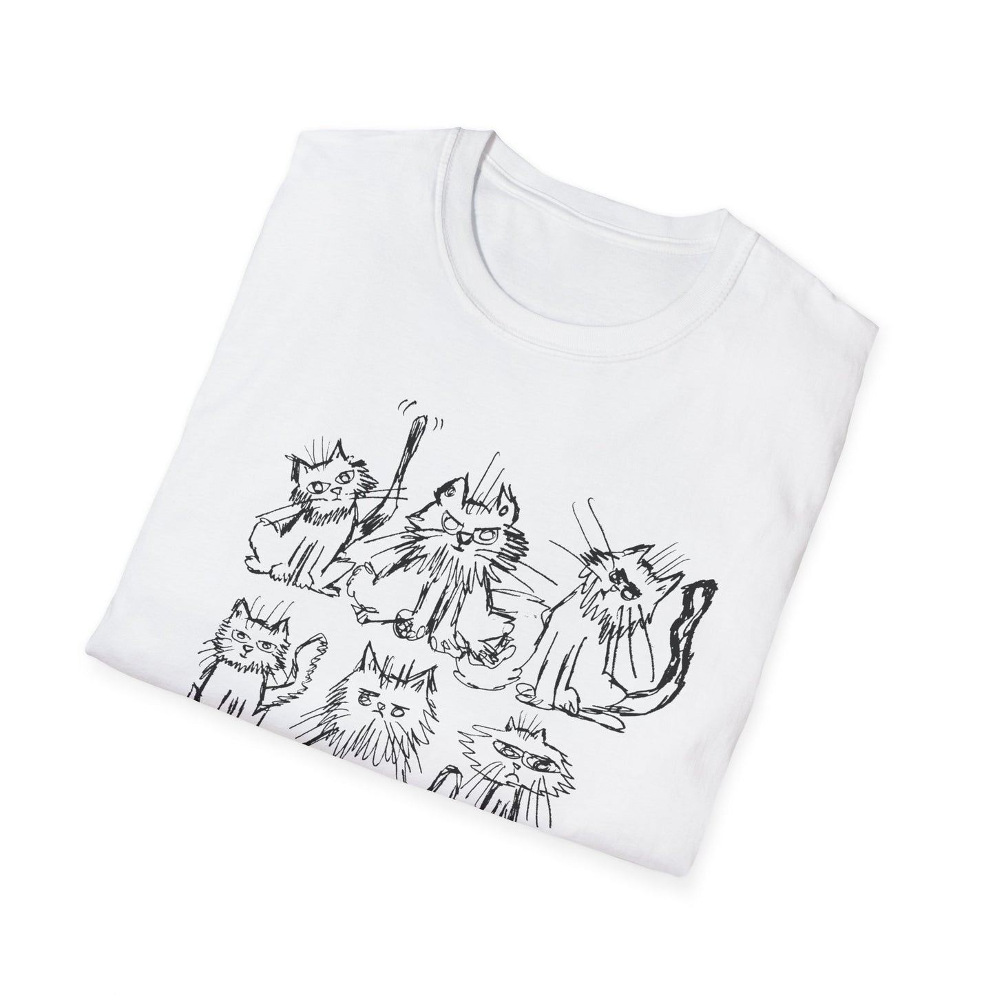 original drawing six cats tshirt