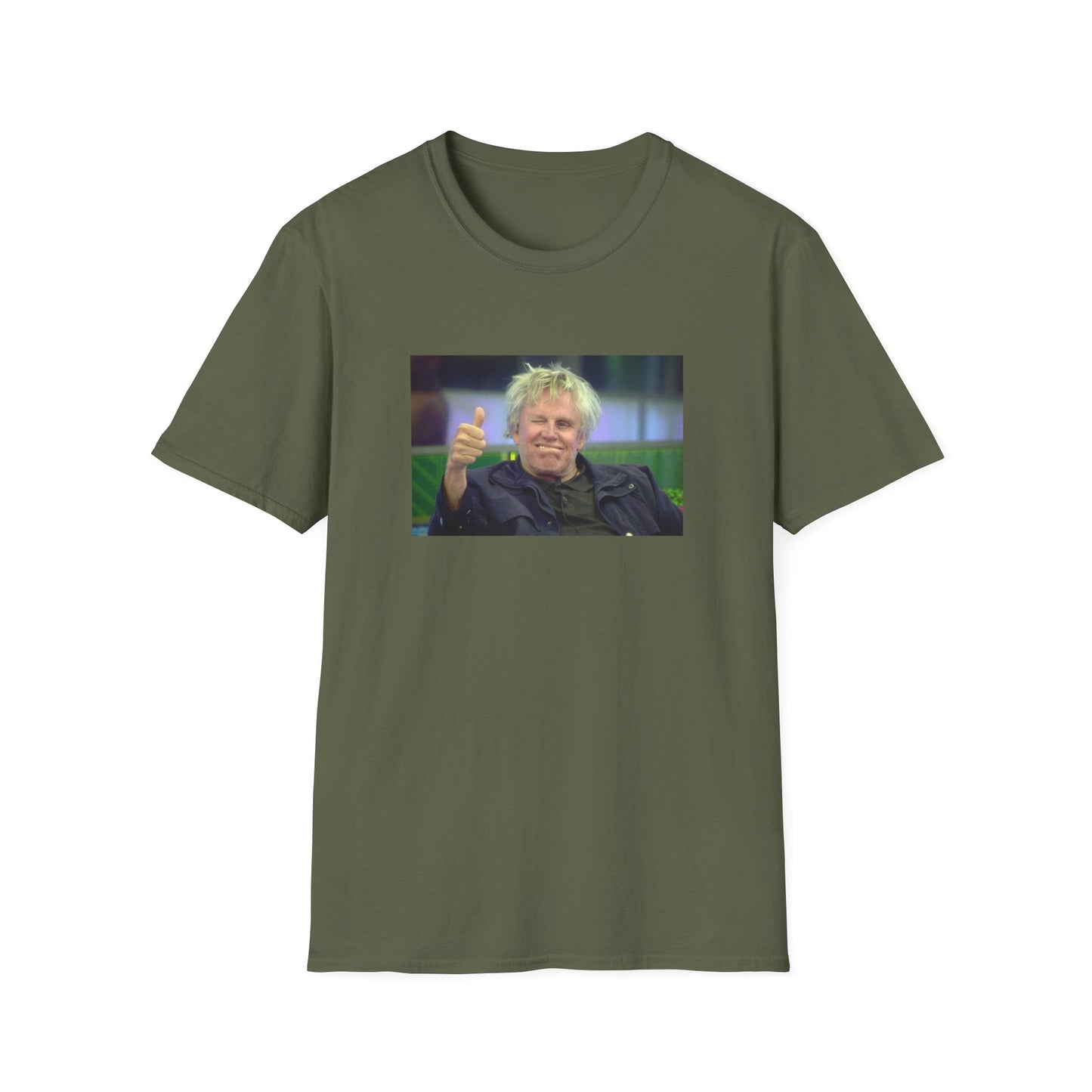 gary busey thumbs up tshirt