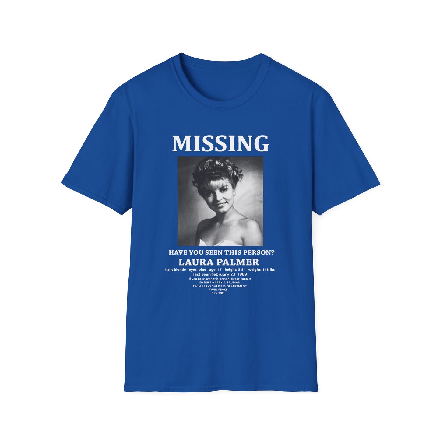 laura palmer missing poster tshirt