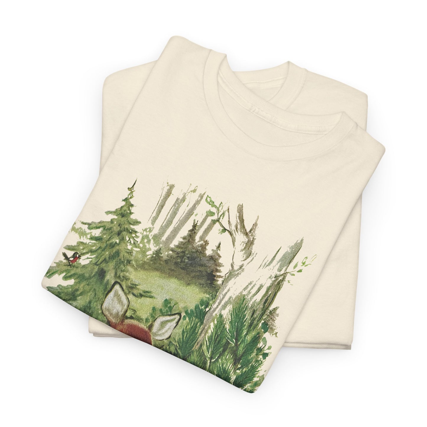 1947 cute deer in the forest illustration by adele werber for the book animal babies reproduction tshirt