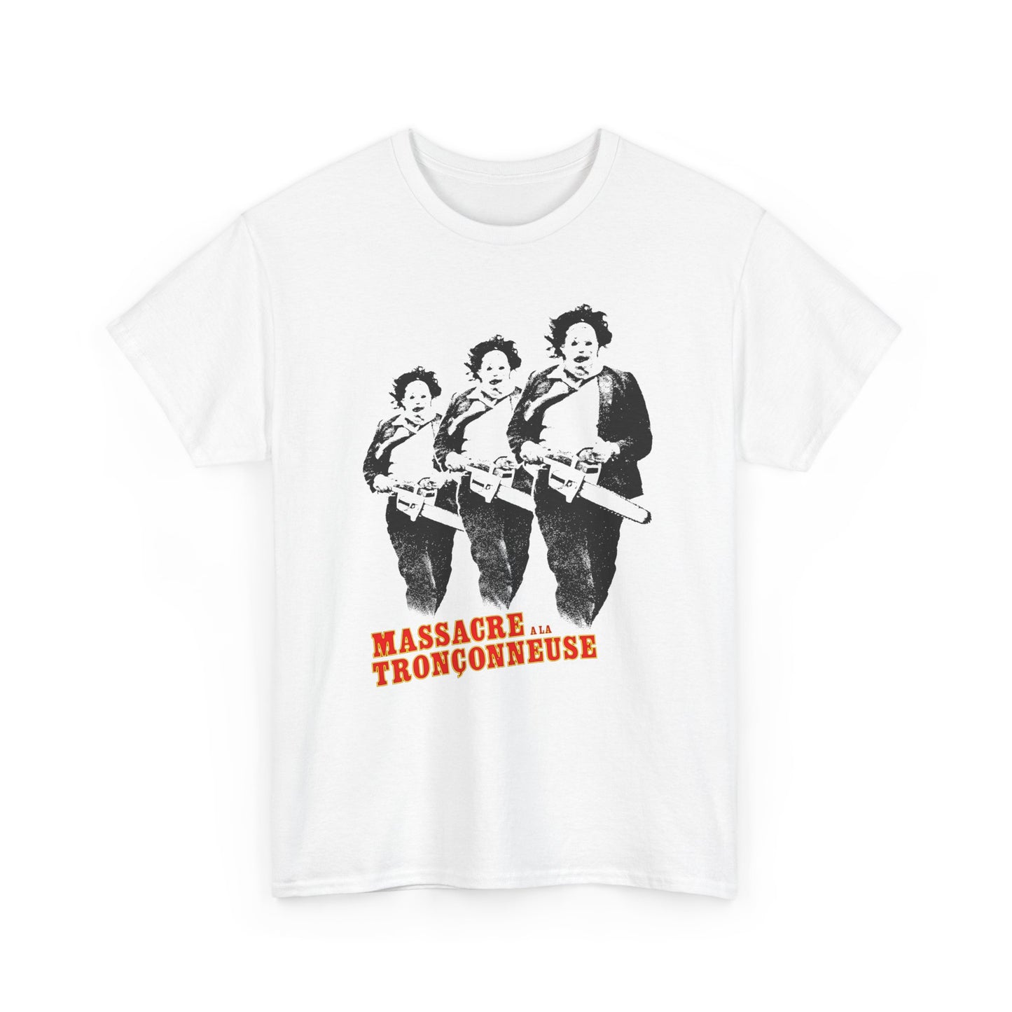 1974 the texas chainsaw massacre french film poster after 5 year ban in france tshirt