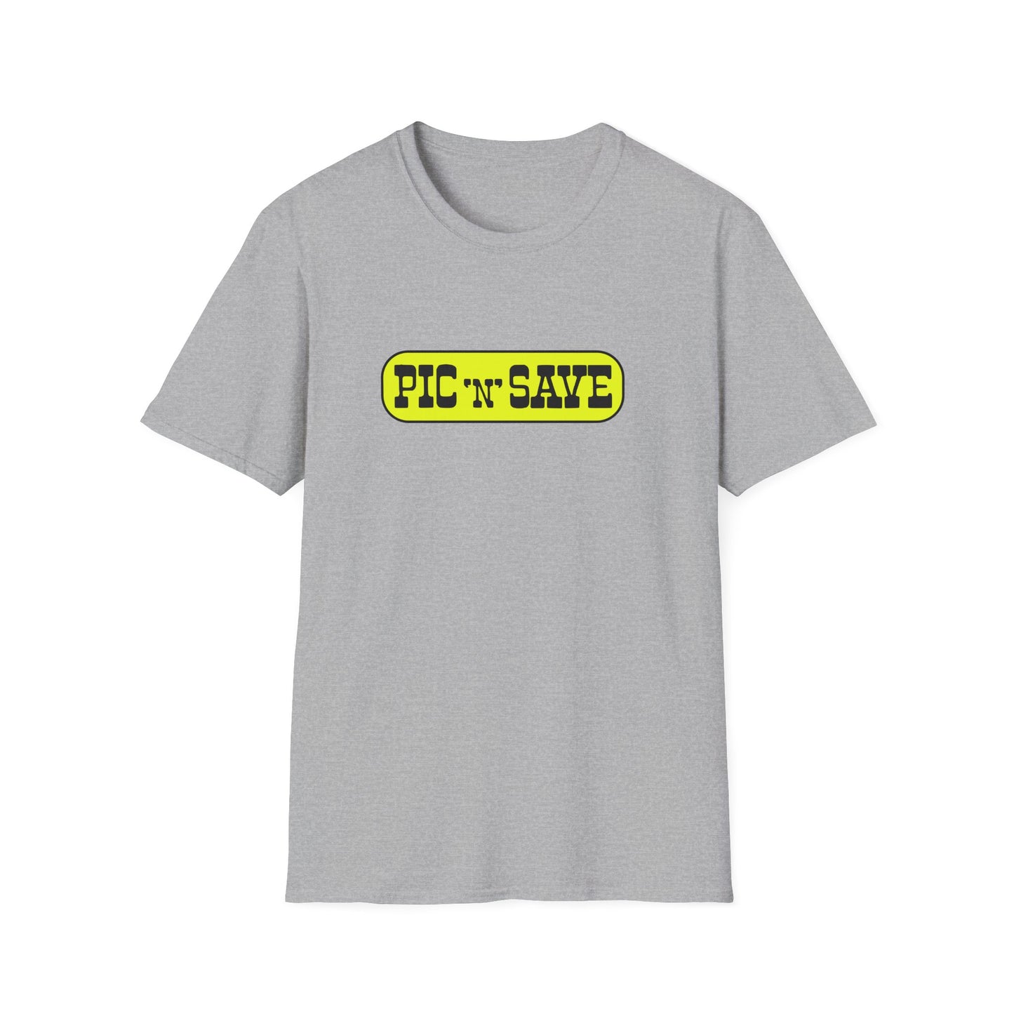 pic n save retail chain logo tshirt