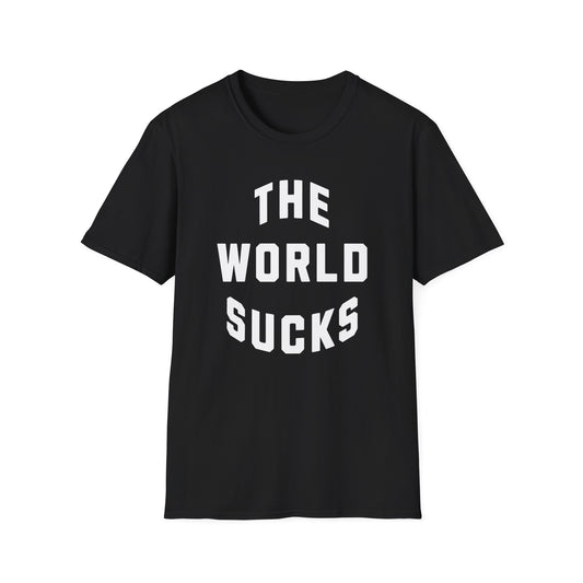 the world sucks vintage design tshirt