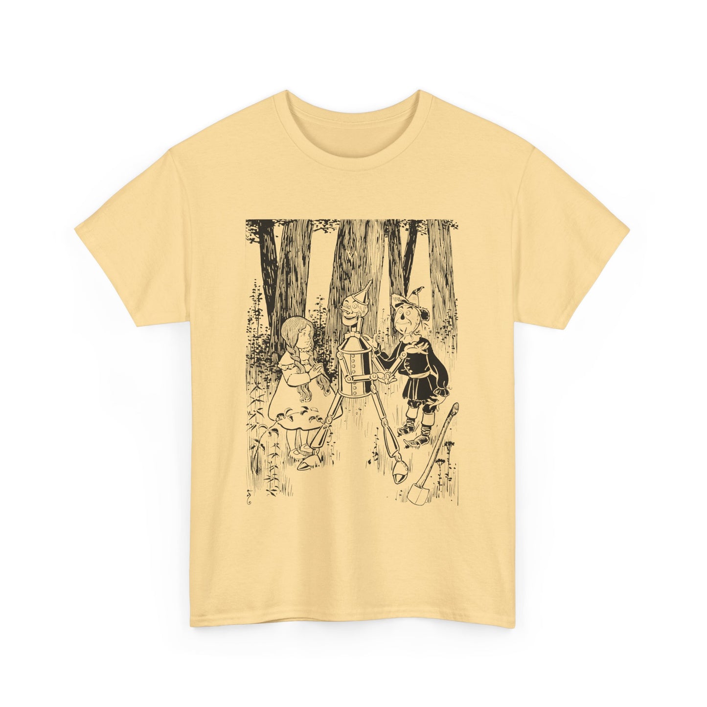 1900 w.w denslow's illustration for the wonderful wizard of oz dorothy and friends in forest tshirt