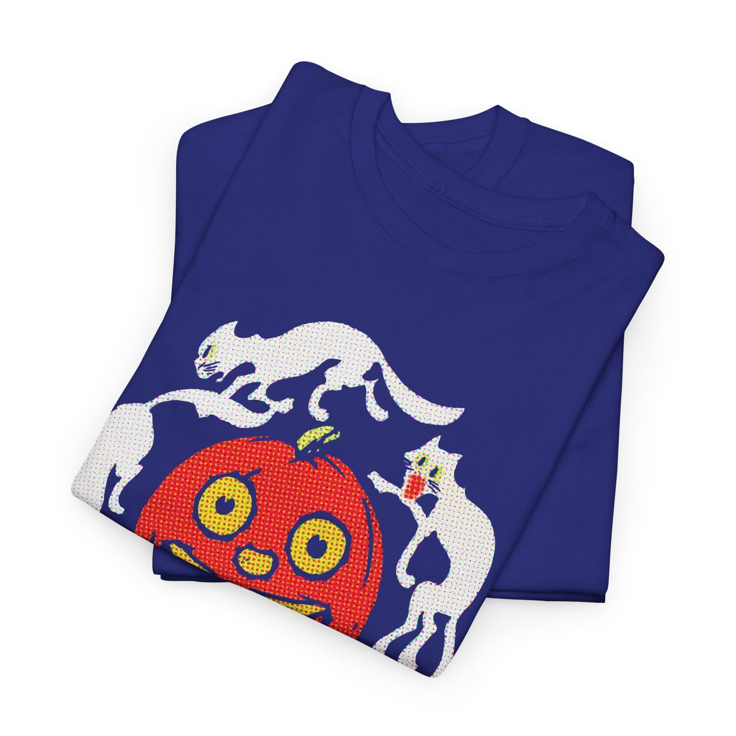 early 1900s halloween crepe paper jacko with cats custom edit tshirt