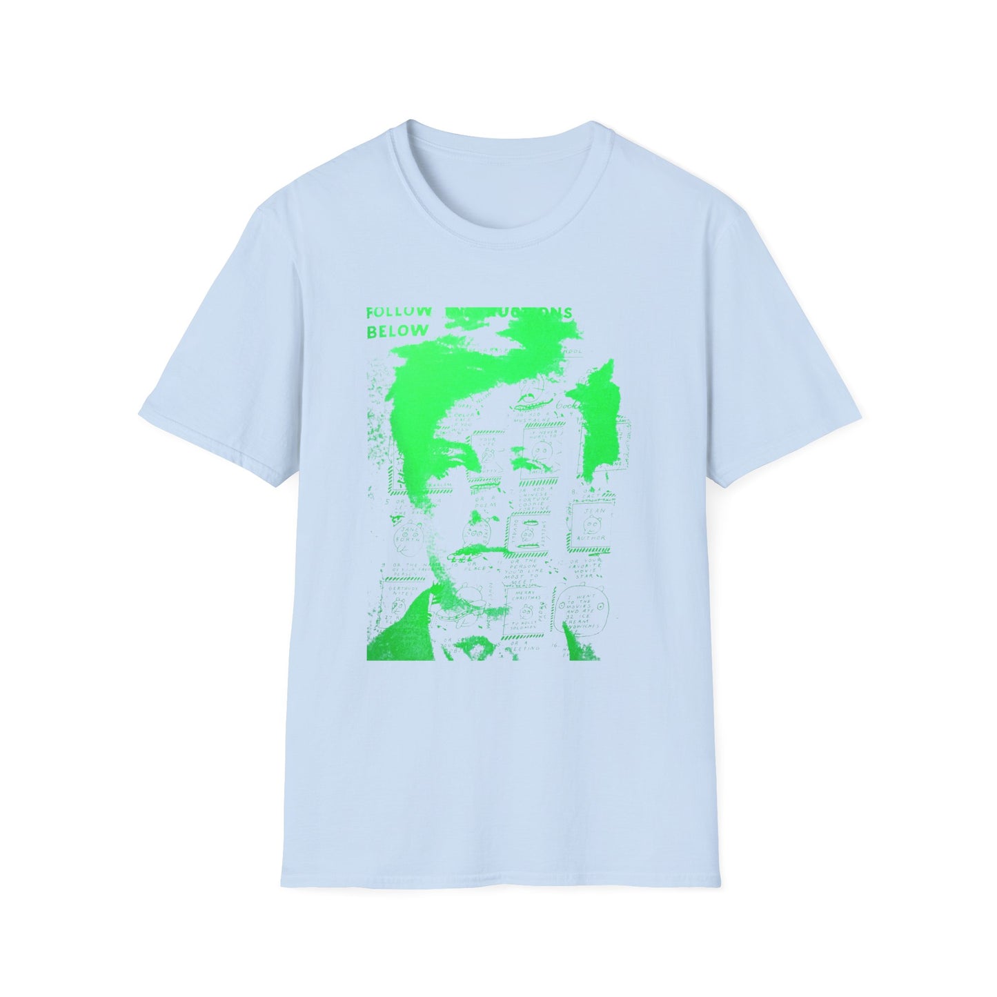 ray johnson arthur rimbaud art in green tshirt