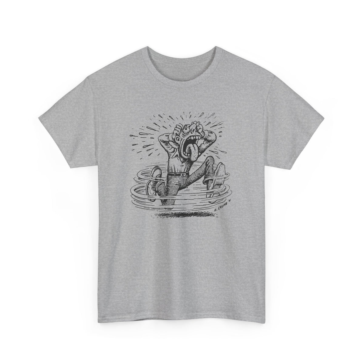 r. crumb man losing it tshirt