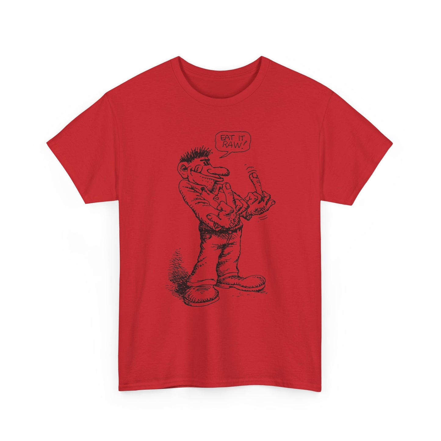 r. crumb eat it raw! double middle finger tshirt