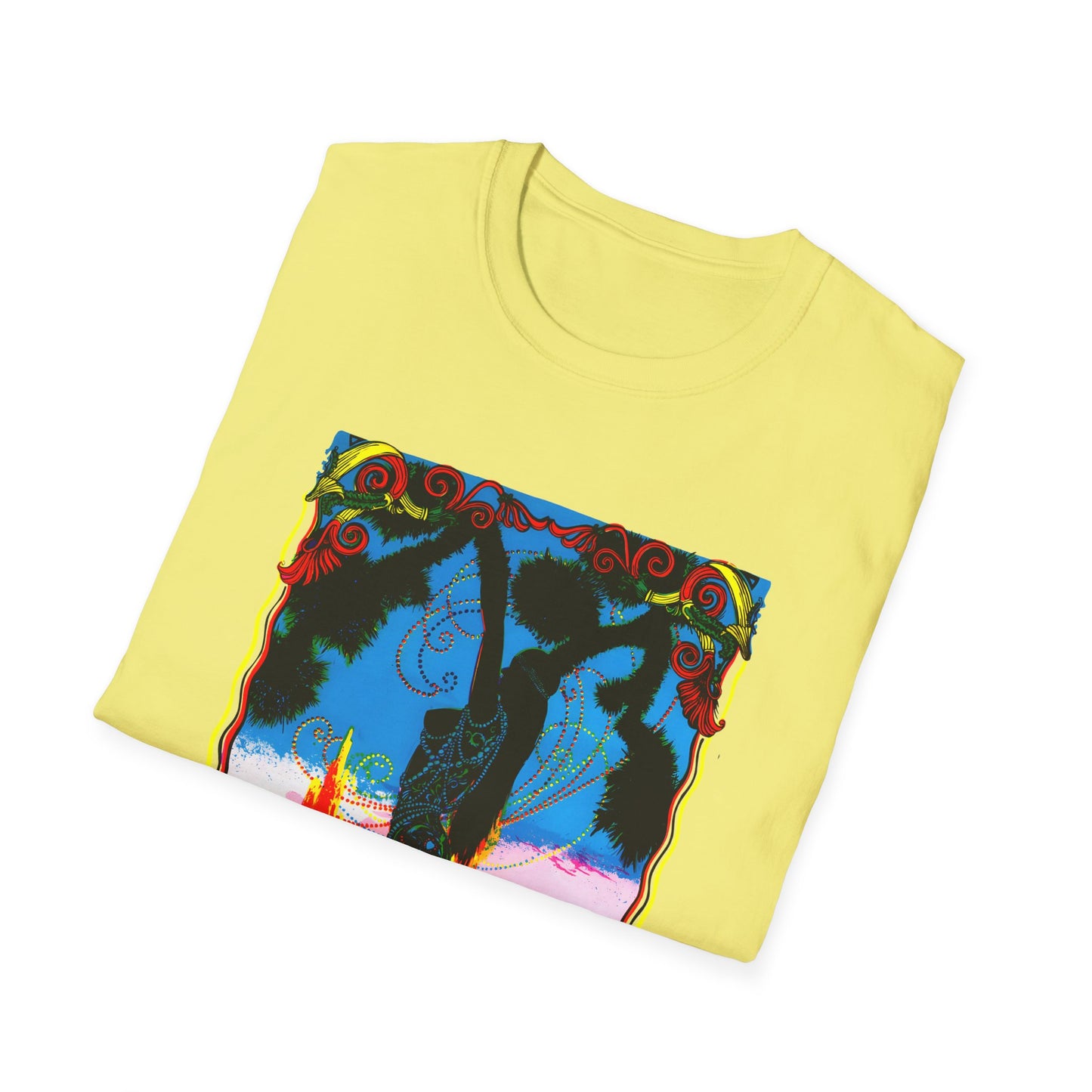 1960's dessert blossom black light psychedelic poster tshirt