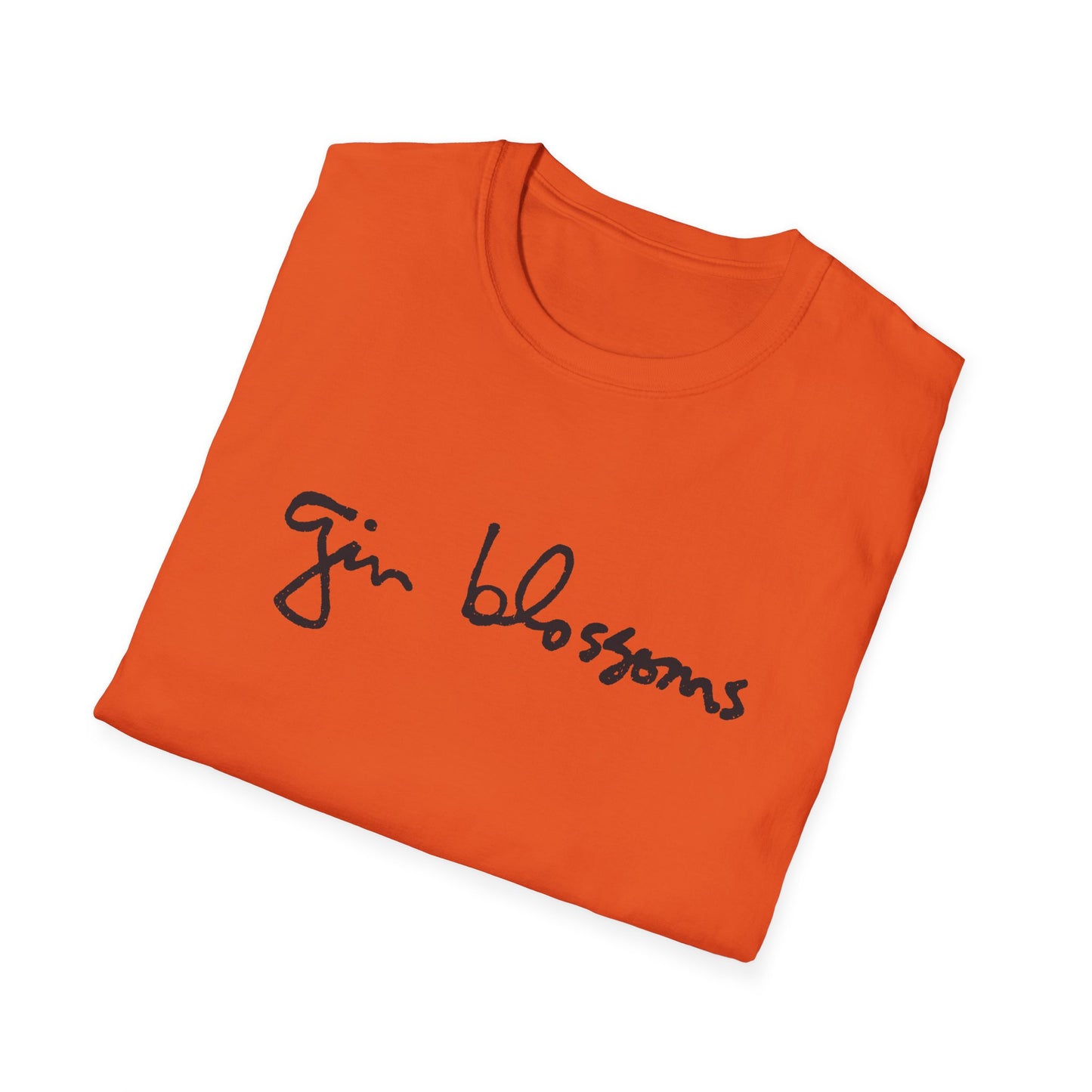 gin blossoms logo in black tshirt