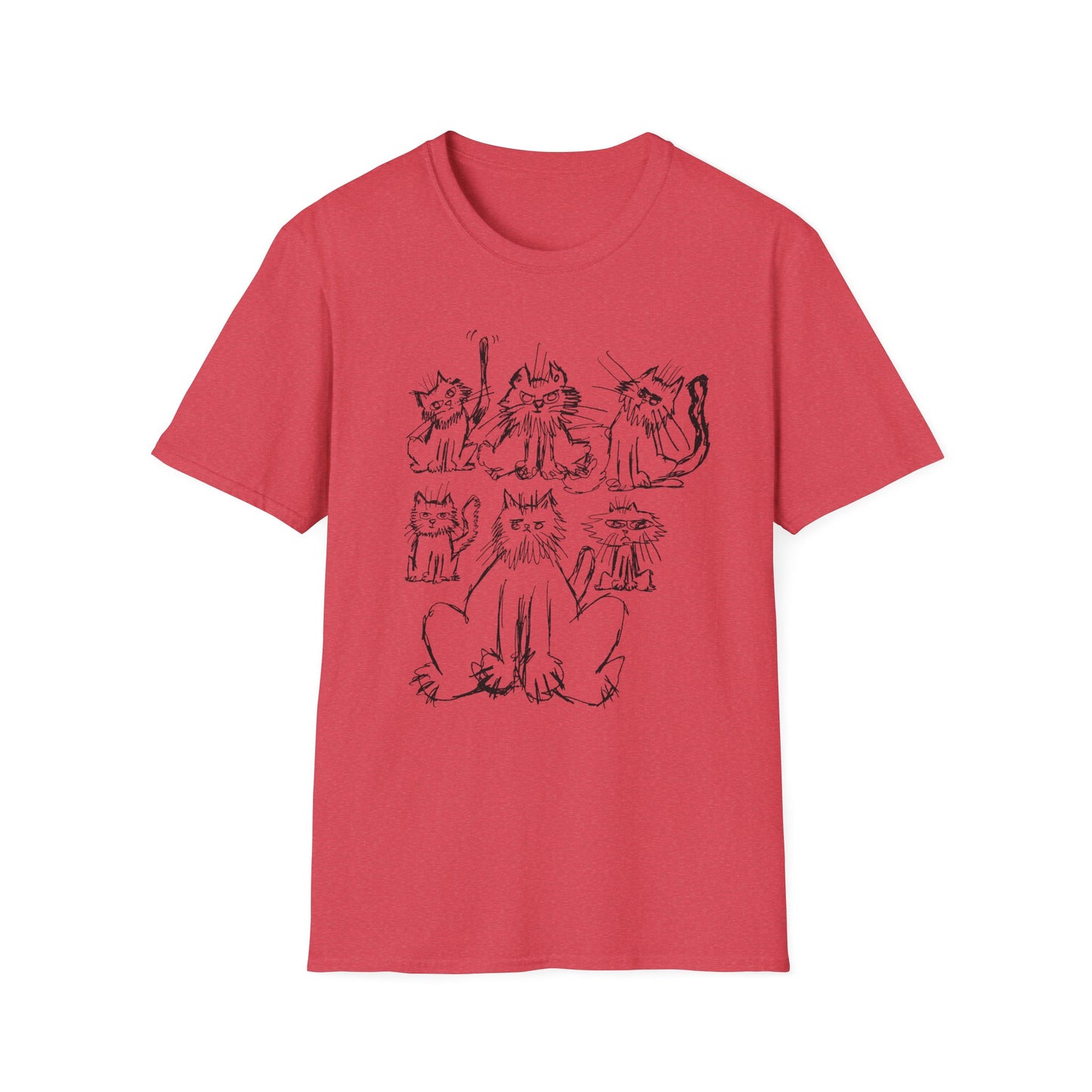 original drawing six cats tshirt