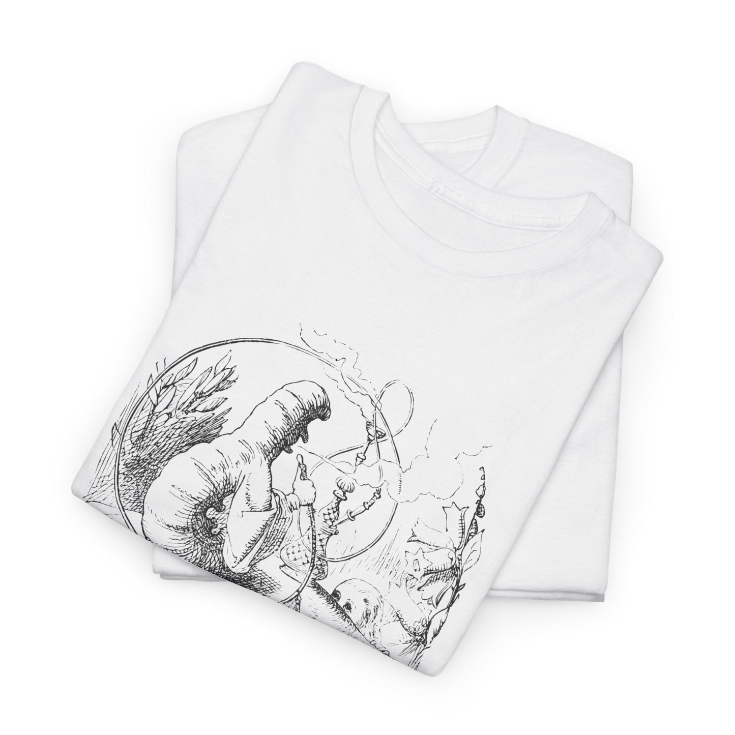 1865 alice's adventures in wonderland illustration by john tennial caterpillar tshirt