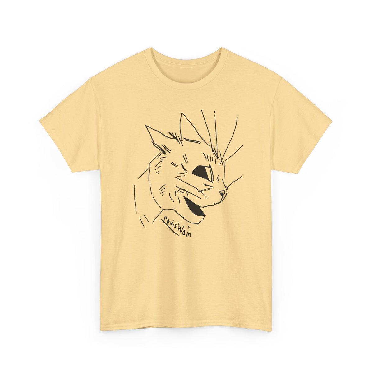 louis wain cubist style cat sketch tshirt