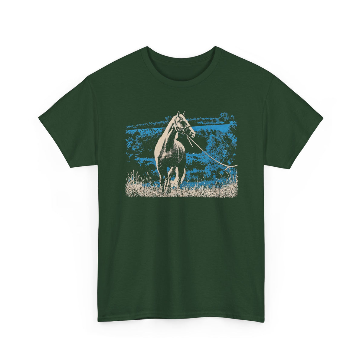 duotone horse graphic from a '70s ranching magazine tshirt