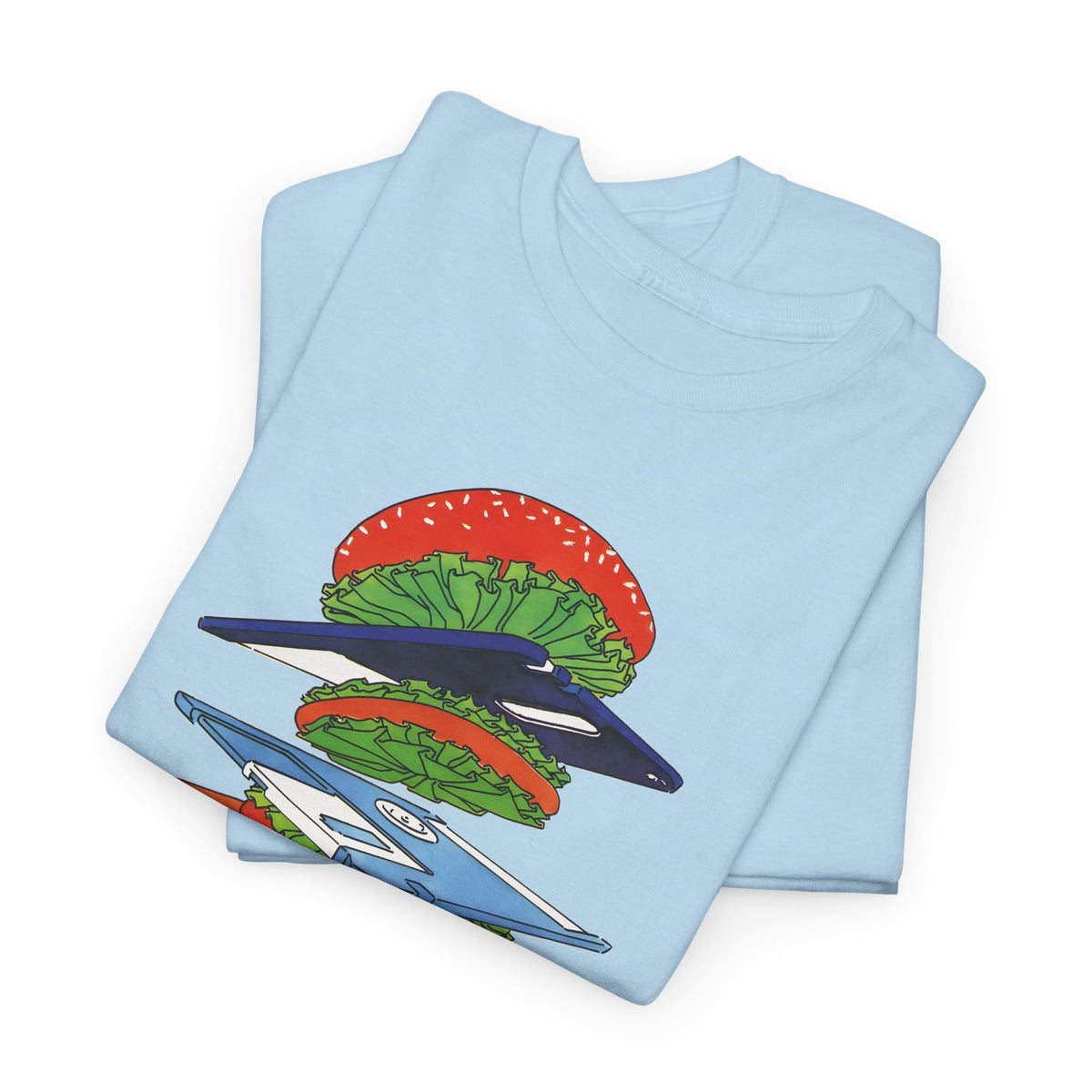 1989 uncredited art from micro mag floppy disc burger tshirt