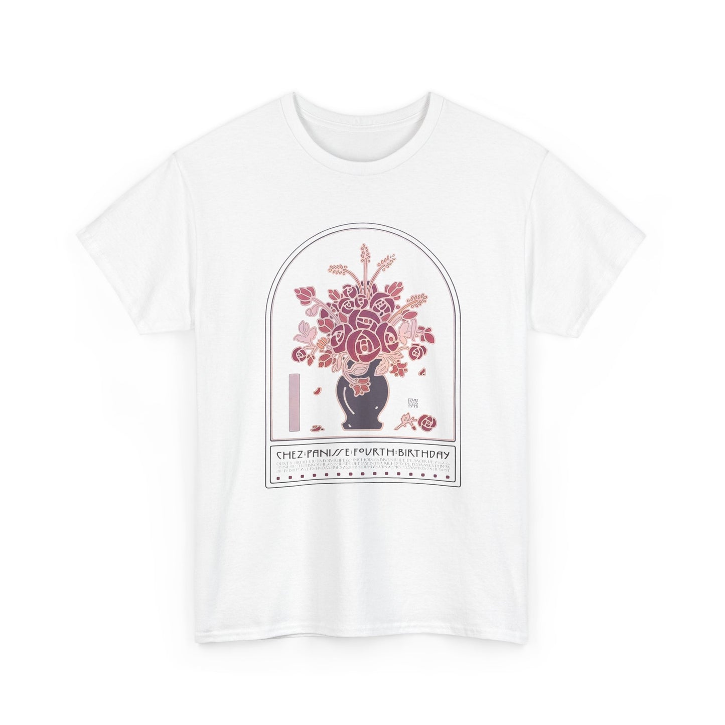 1977 david lance goines chez panisse fourth birthday reproduction poster tshirt