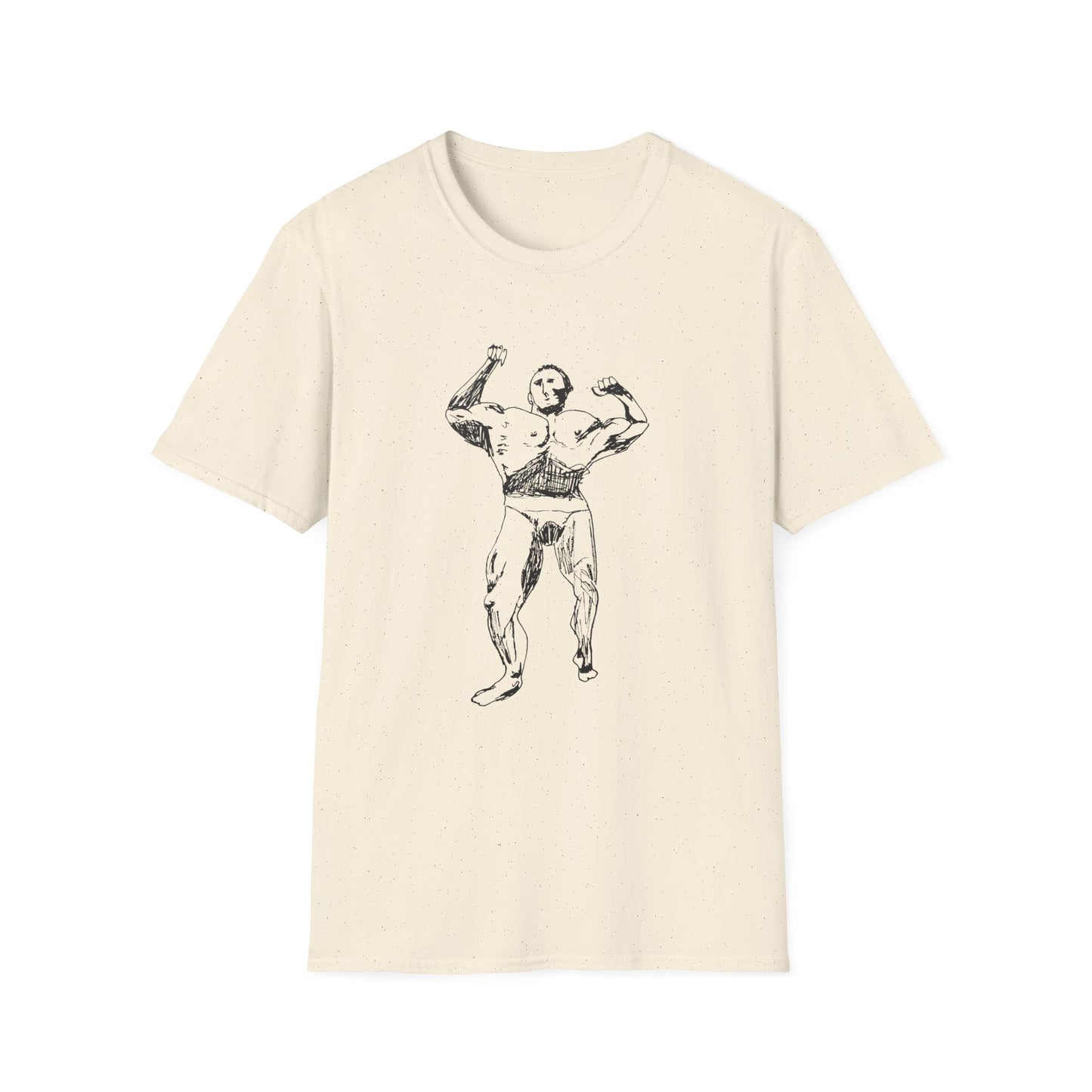 original drawing muscle man tshirt