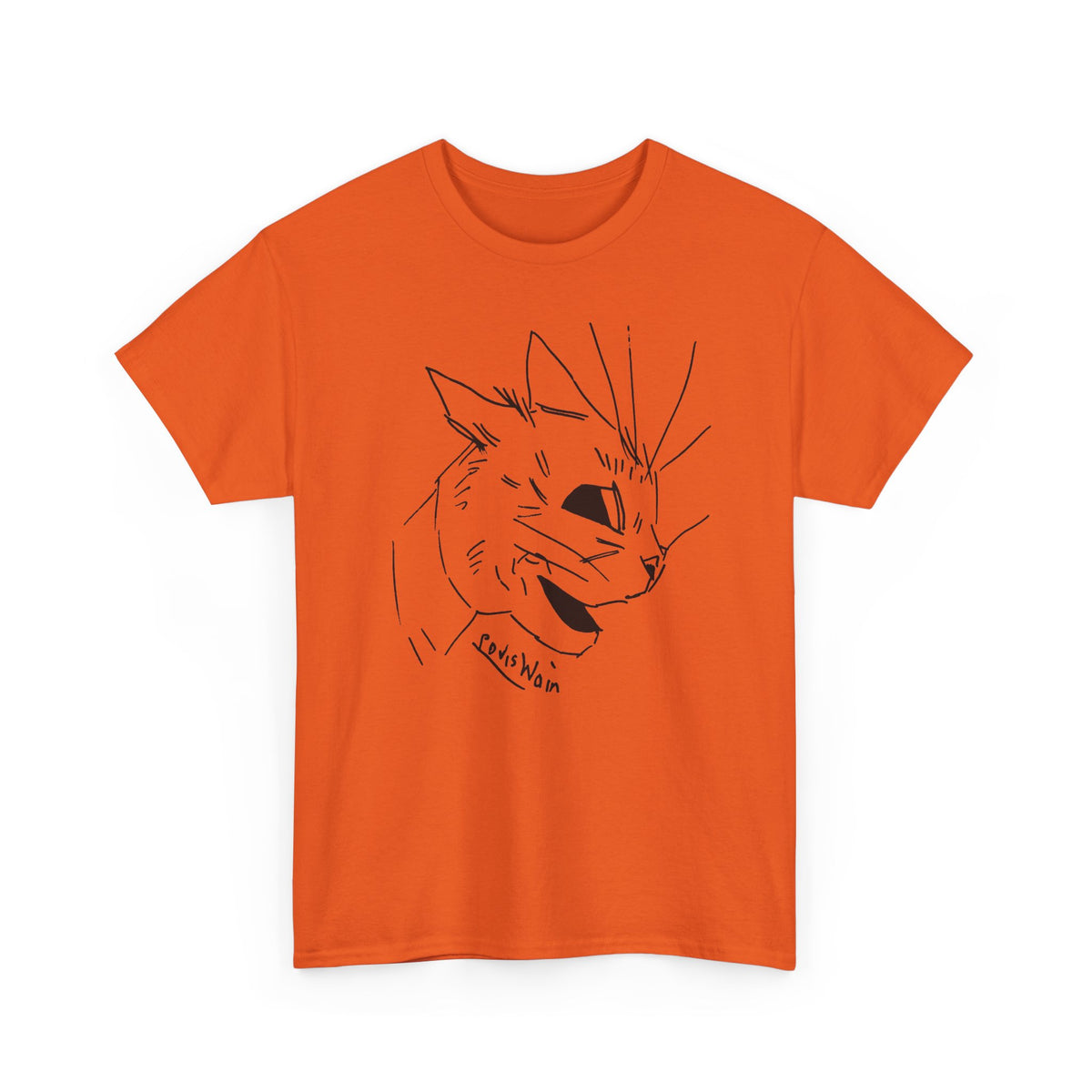 louis wain cubist style cat sketch tshirt