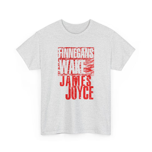 james joyce finnegans wake in red tshirt