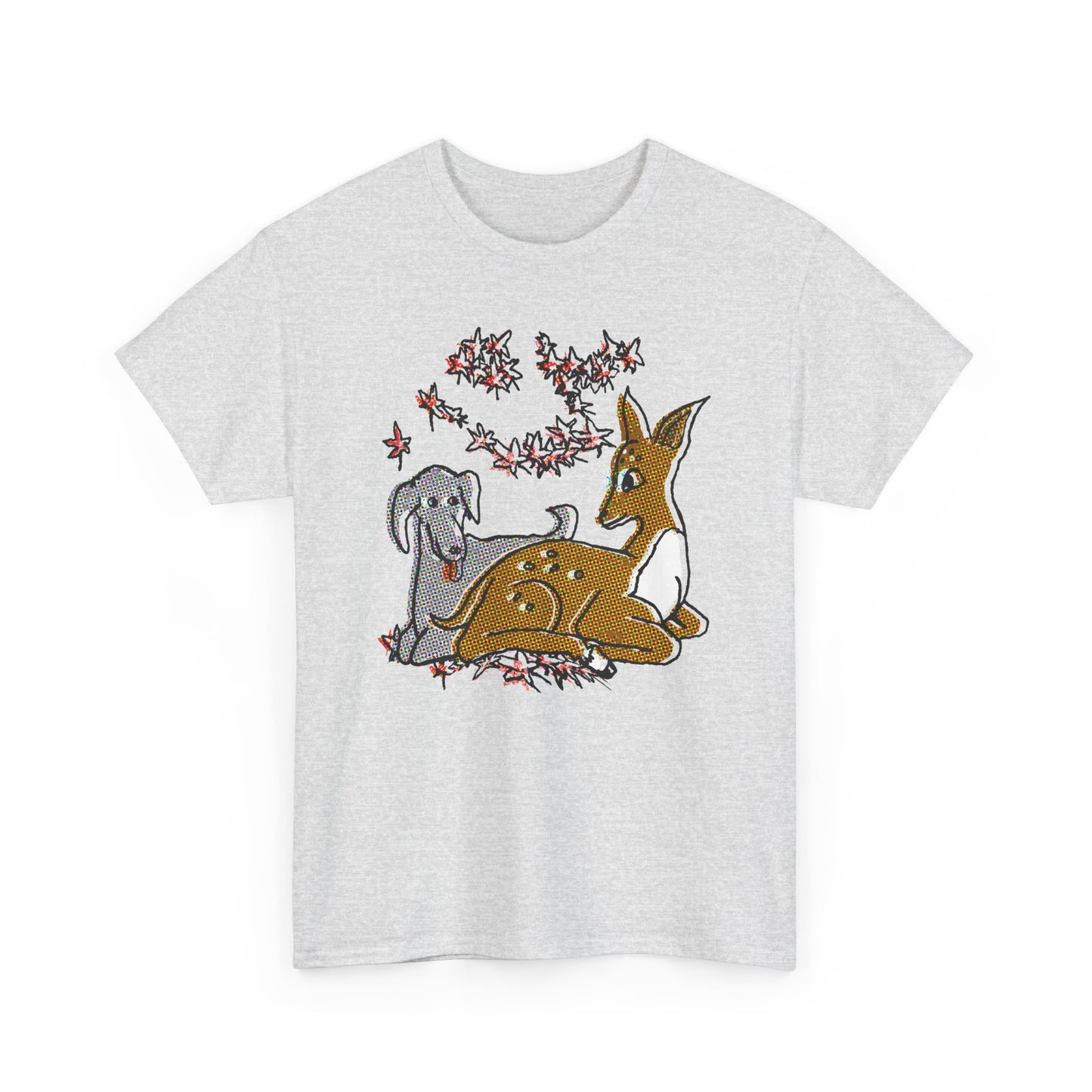original drawing deer and dog love tshirt