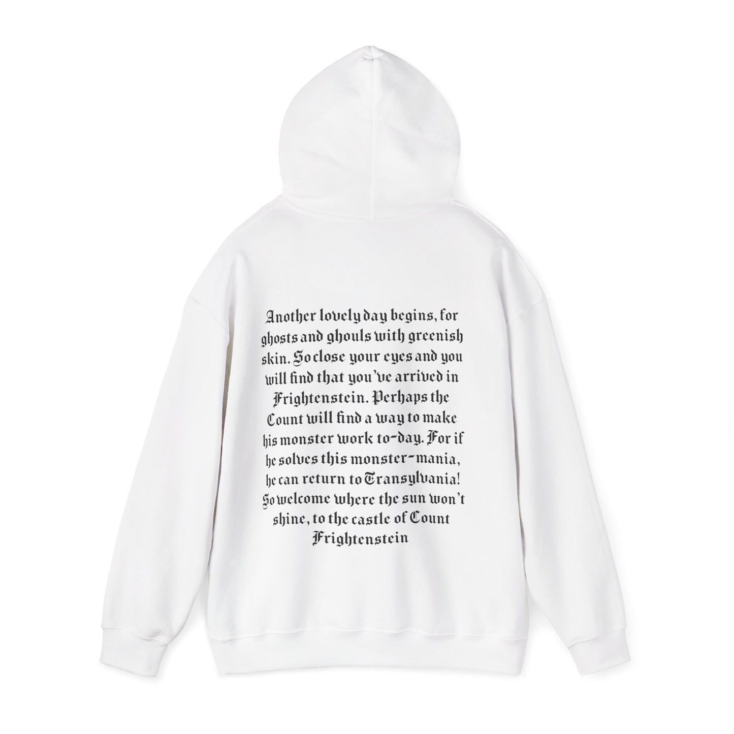 the hilarious house of frightenstein vincent price opening monologue on a unisex heavy blend hooded sweatshirt