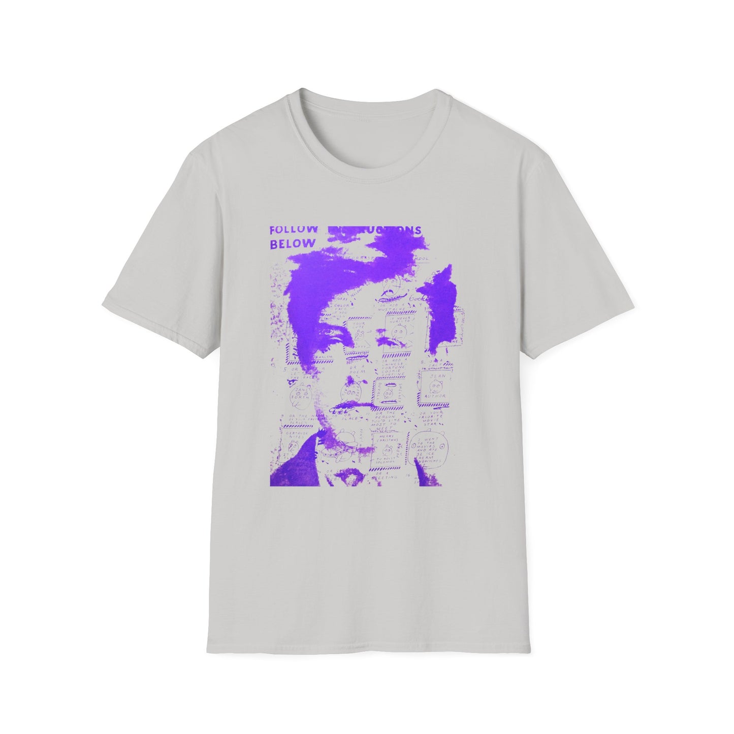 ray johnson arthur rimbaud art in purple tshirt