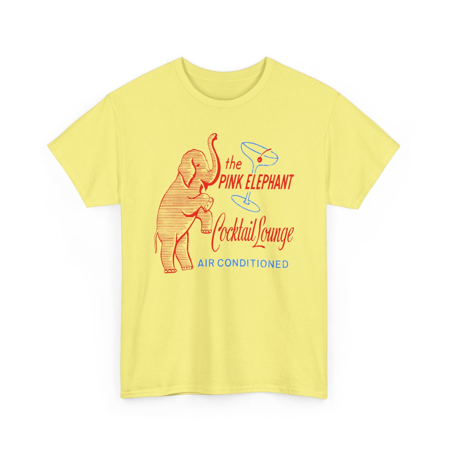 the pink elephant lounge air conditioned cocktail lounge vintage graphic custom edit tshirt