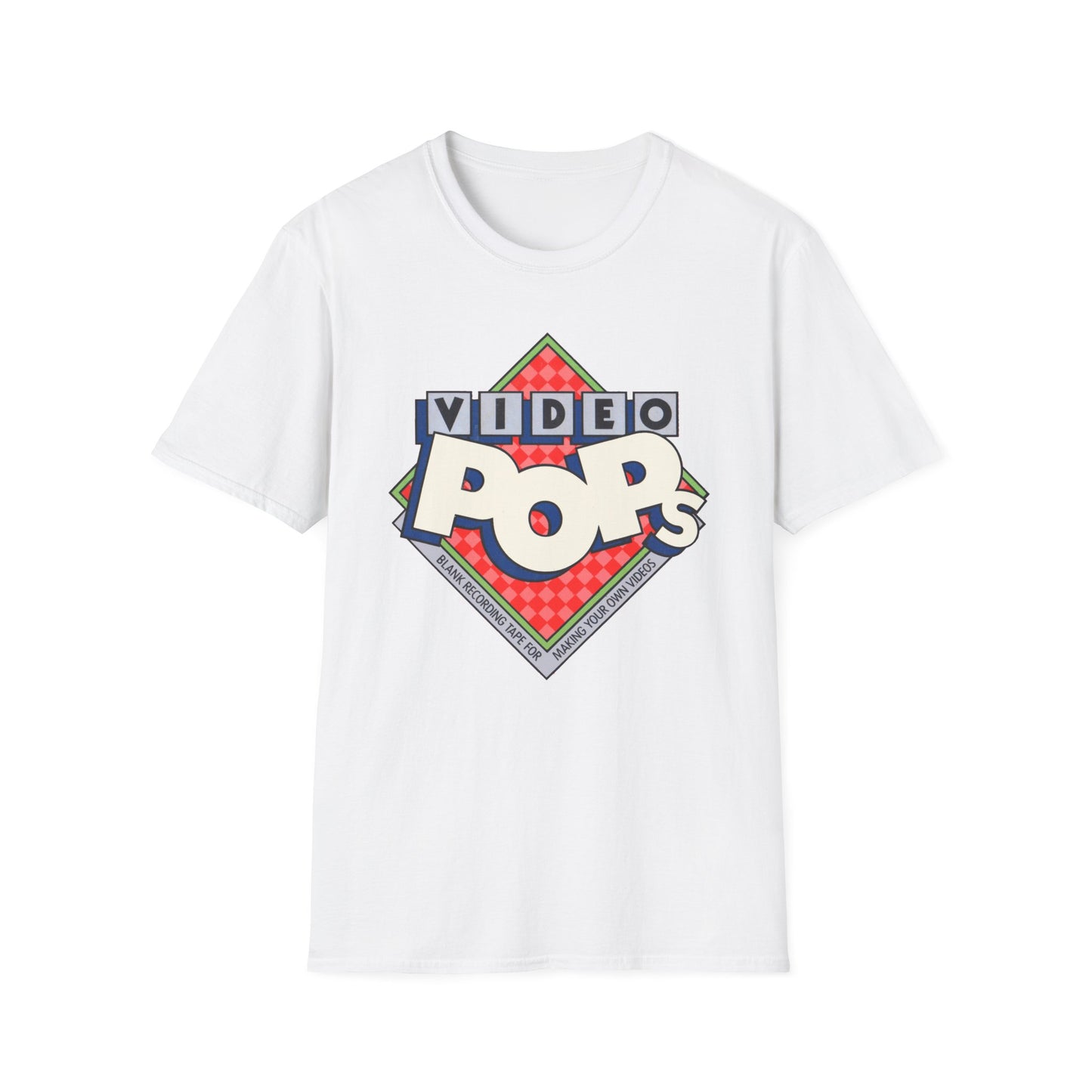 vintage video pops blank tape design tshirt