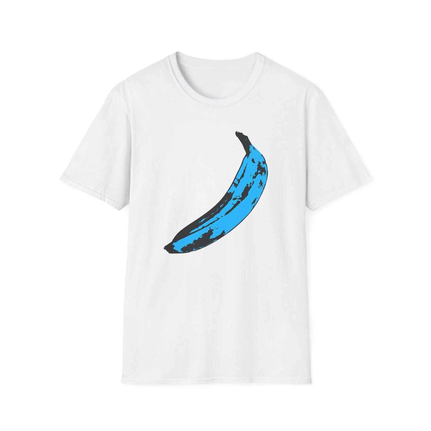 andy warhol's velvet underground and nico banana in blue tshirt