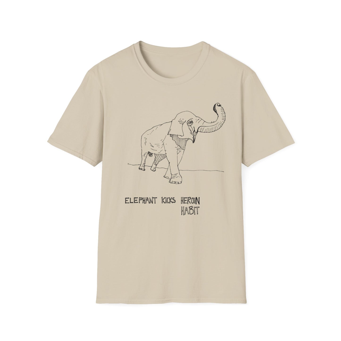 original drawing elephant kicks heroin habit reference to xiguang the elephant tshirt