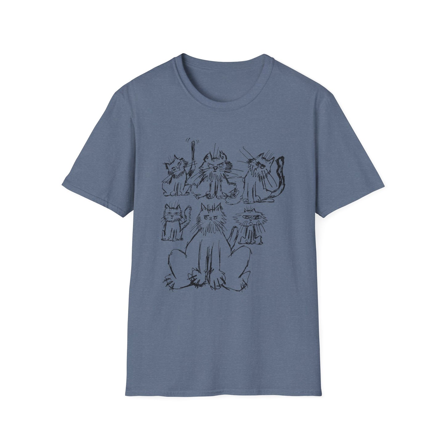original drawing six cats tshirt
