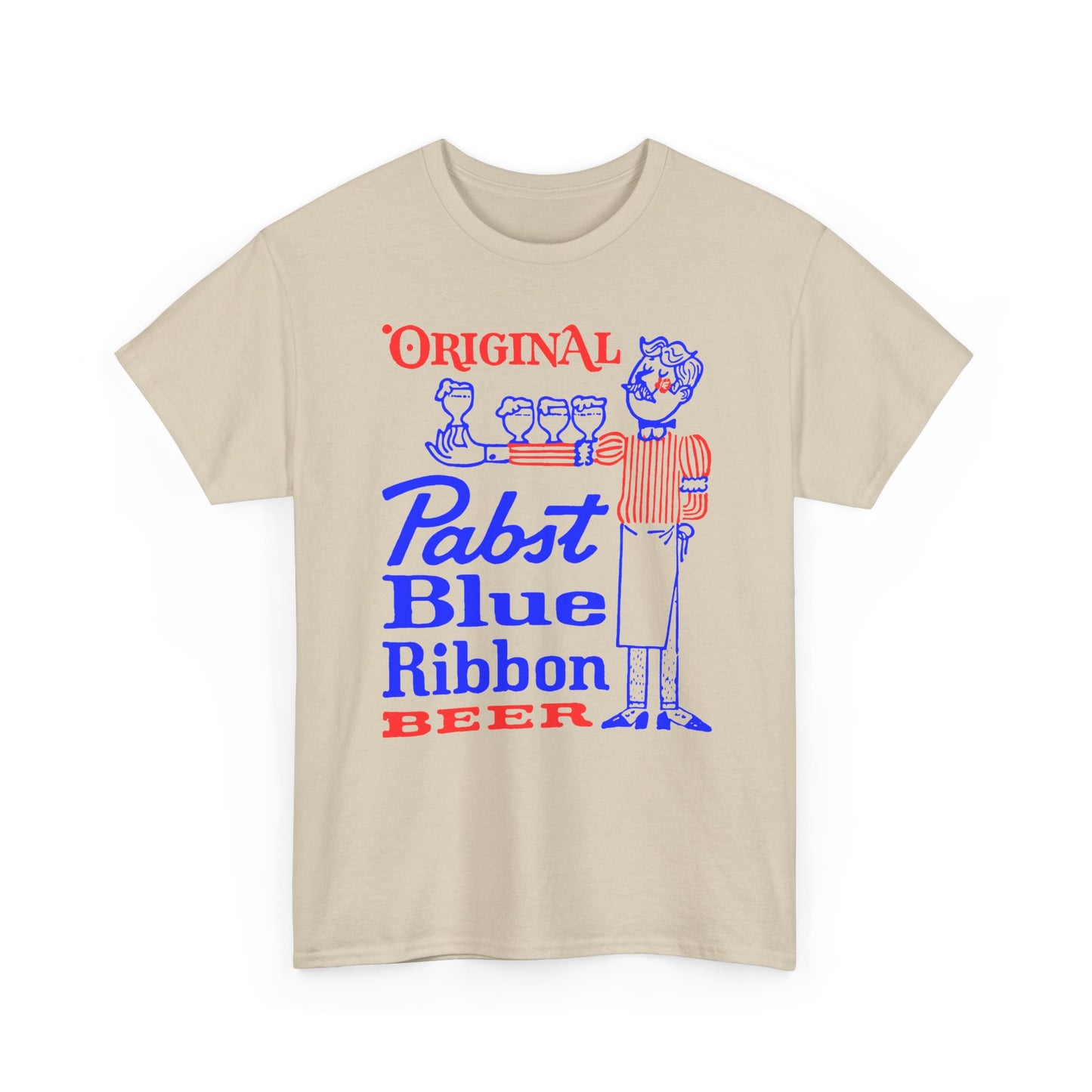 1960s original pabst blue ribbon beer graphic custom edit tshirt