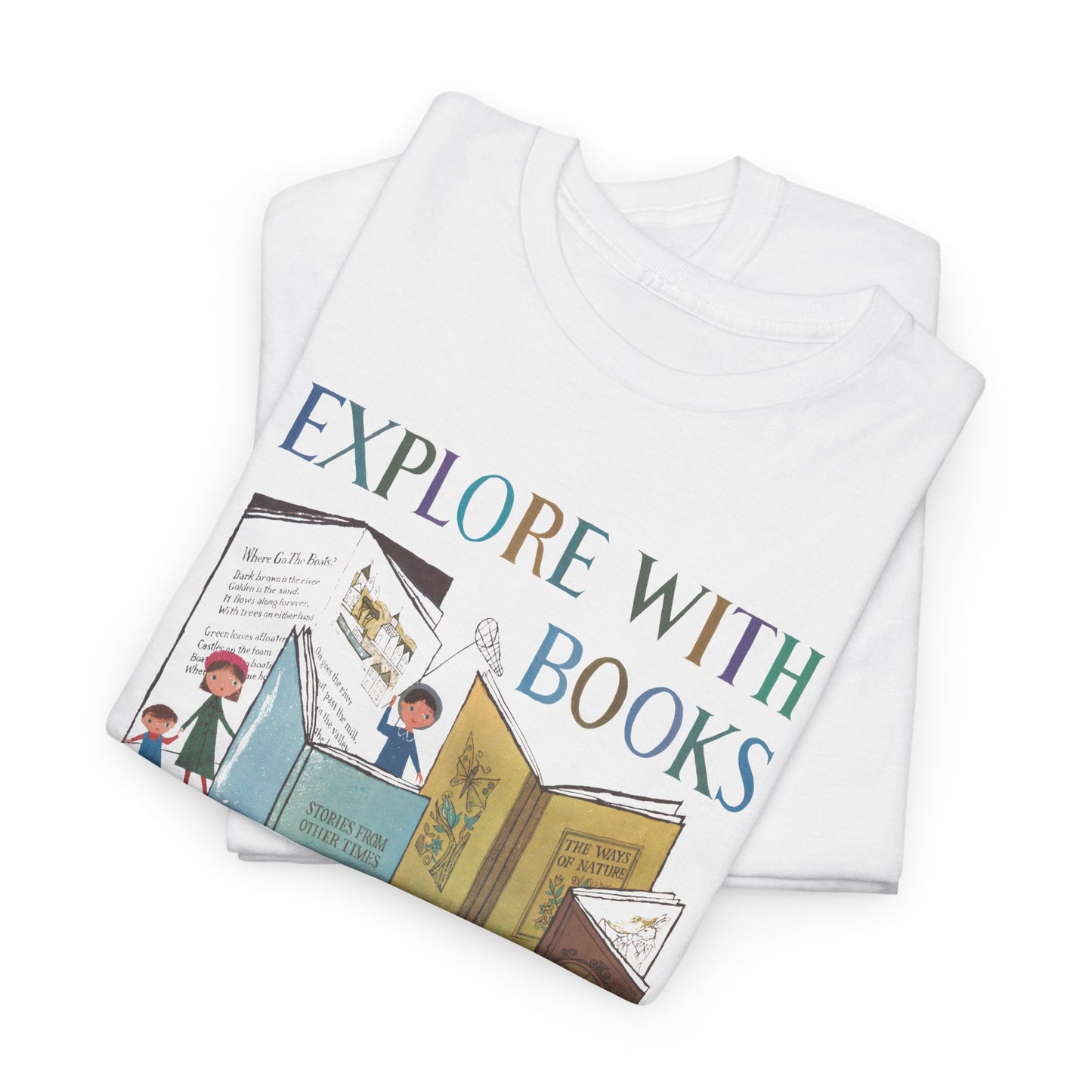 1957 book week poster by a&m provensen explore with books tshirt