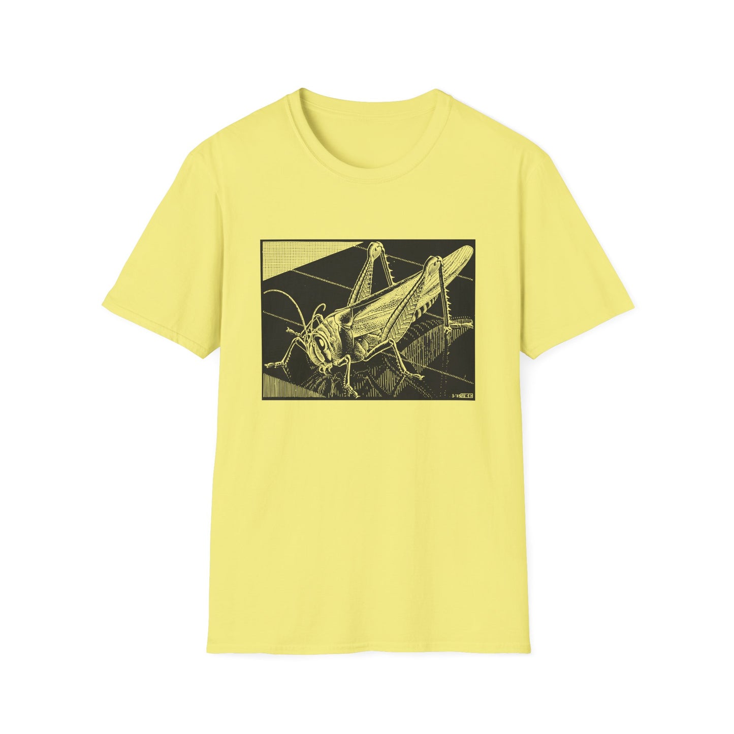 1935 m.c escher grasshopper wood engraving tshirt