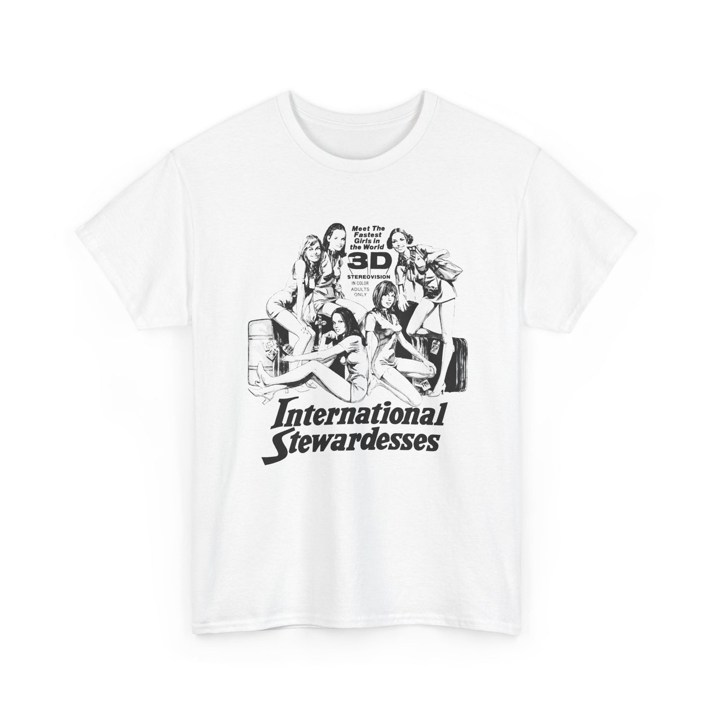 international stewardesses 1973 sexploitation comedy movie poster tshirt