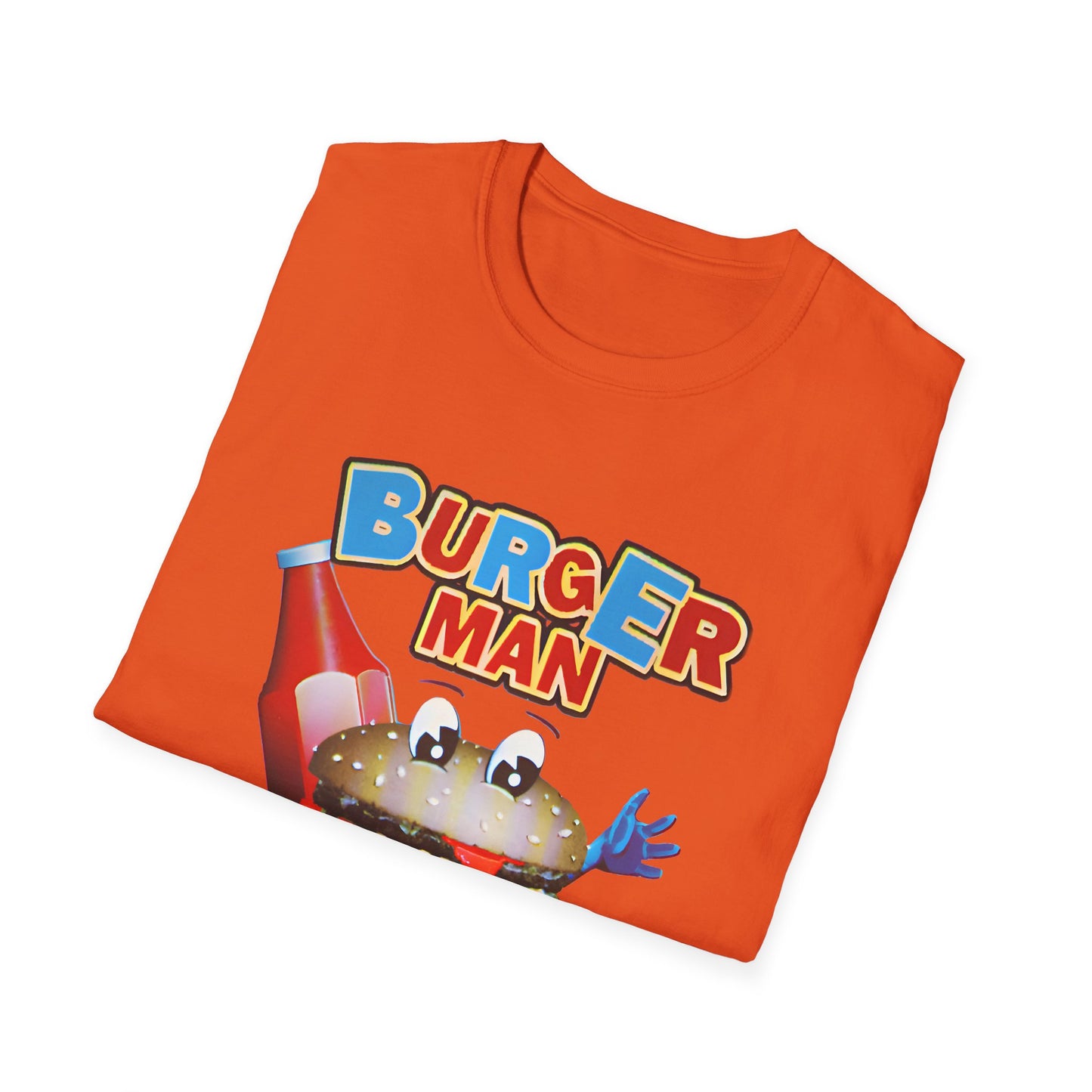 old video game burger man retro design reproduction tshirt
