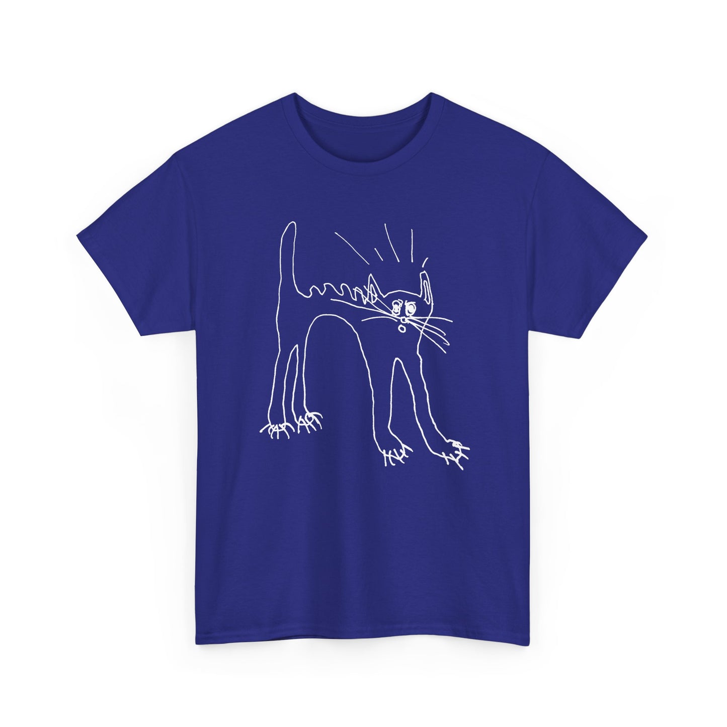 original drawing of a very spooked cat tshirt