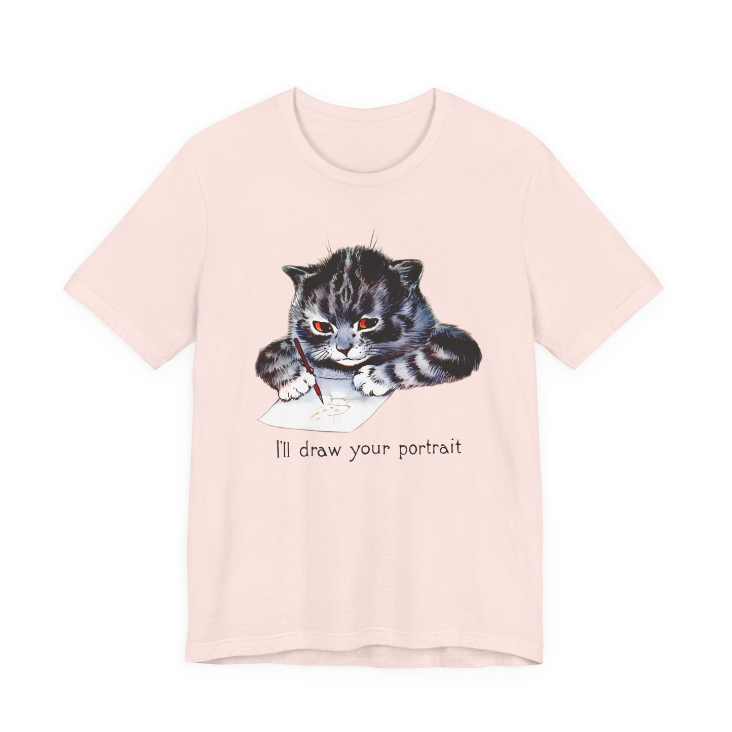 louis wain anthropomorphized cat painting i'll draw your portrait tshirt
