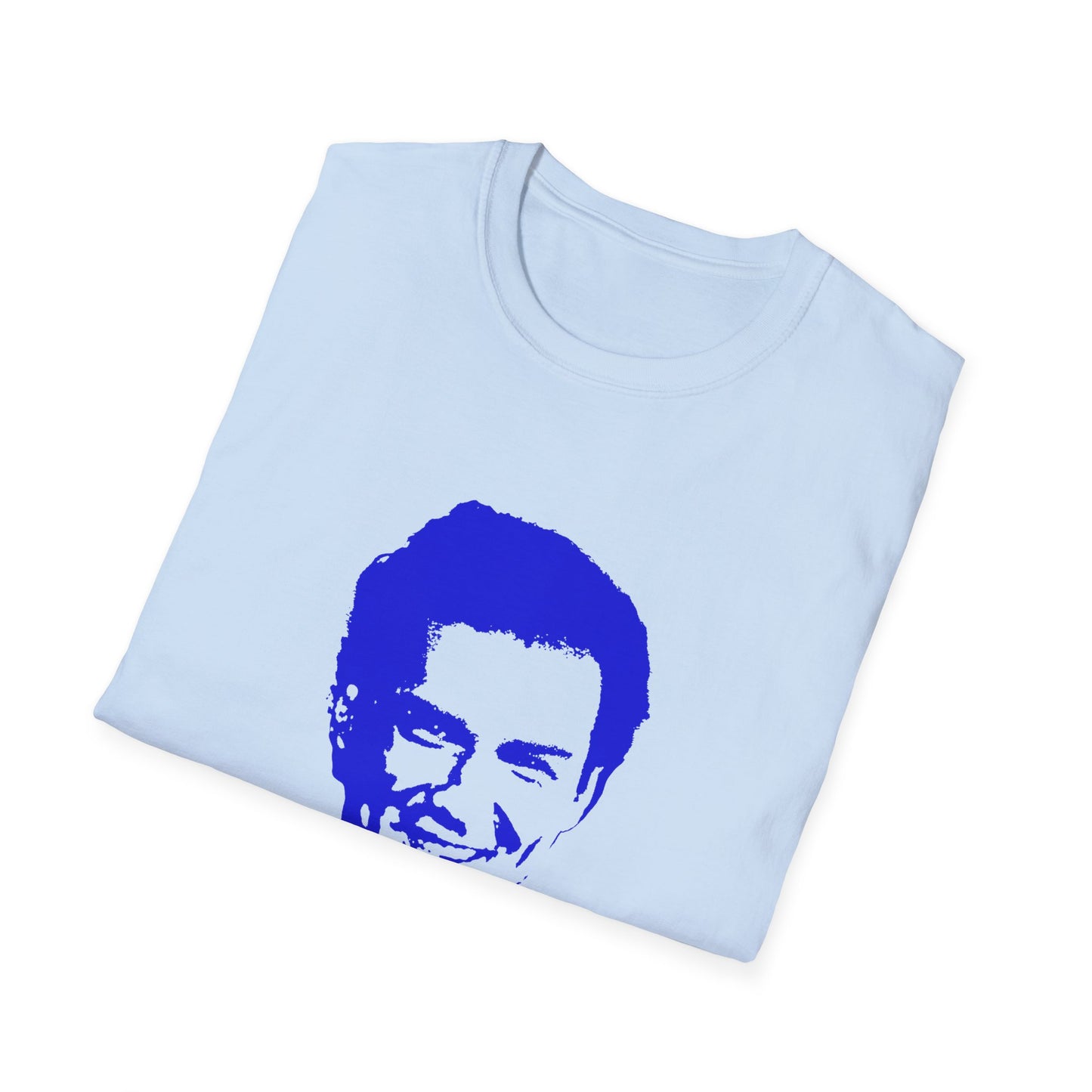 norm macdonald blue stencil face tshirt