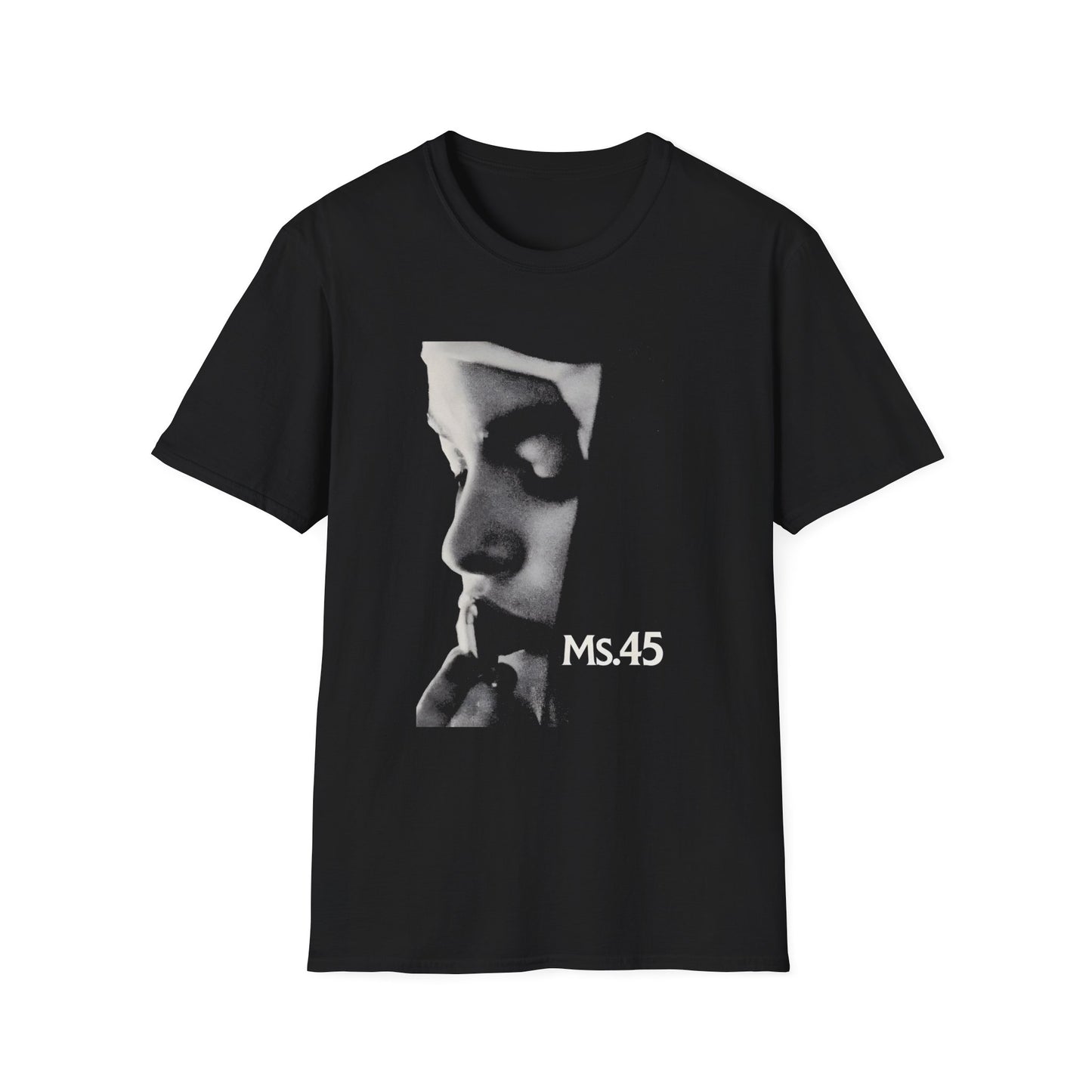 ms. 45 stencil style movie poster tshirt
