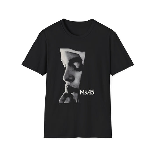 ms. 45 stencil style movie poster tshirt