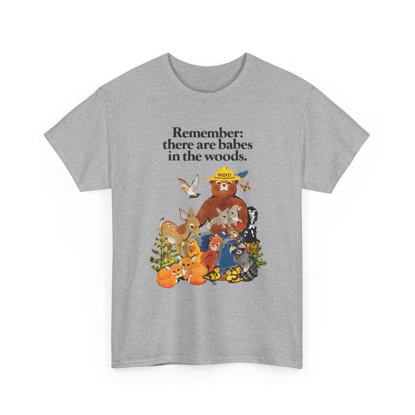 vintage smokey the bear babes in the woods reproduction tshirt